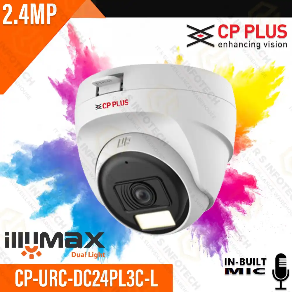 CP PLUS CP-URC-DC24PL3C-L-V2 HYBRID 2.4MP HD DOME COLOR+MIC (IC DVR REQUIRED)