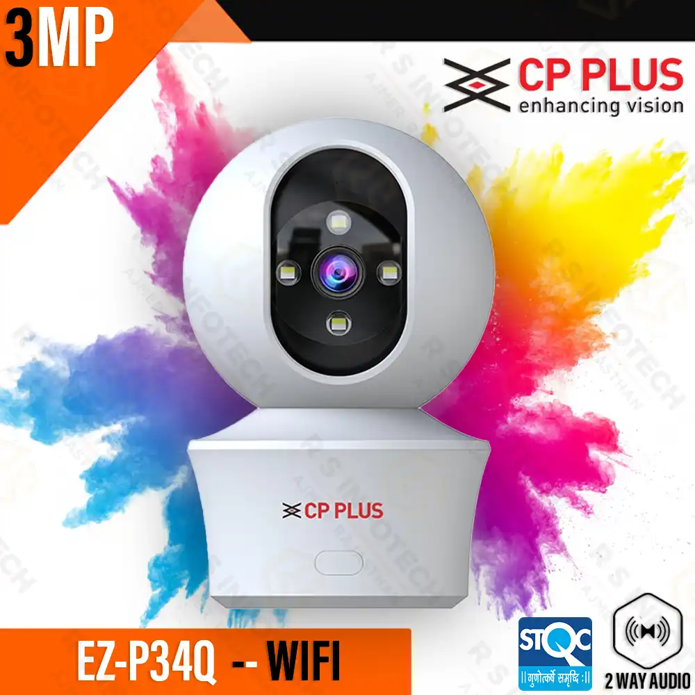 CP PLUS EZ-P34Q 3MP INDOOR WI-FI PT CAMERA | ALEXA COMPATIBLE | 24X7 COLOR NIGHT VISION
