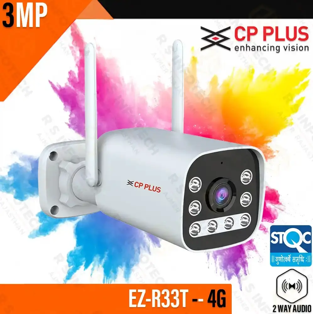 CP PLUS EZ-R33T 3MP 4G OUTDOOR BULLET CAMERA COLOR+TWO WAY AUDIO