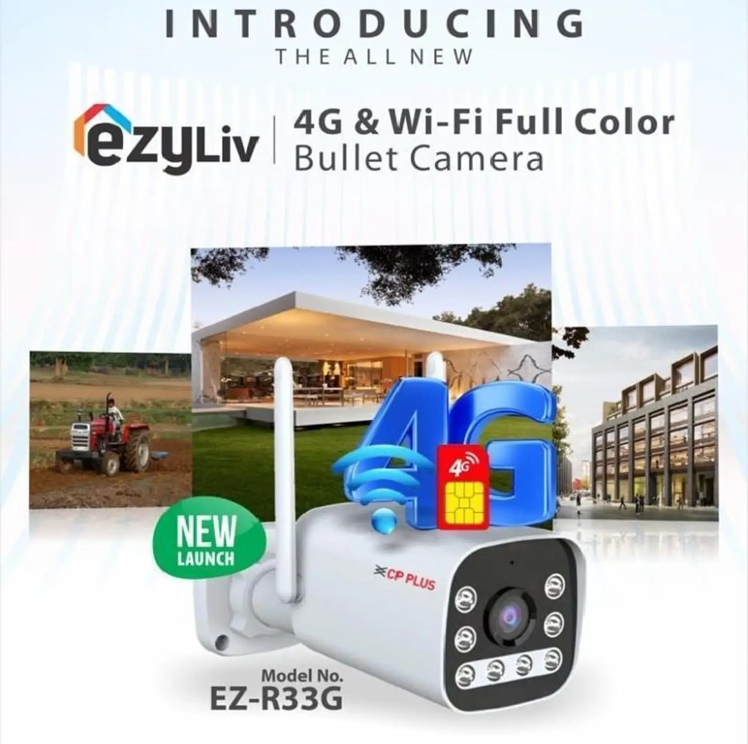 CP PLUS EZ-R33T 3MP 4G+WIFI OUTDOOR BULLET CAMERA COLOR+TWO WAY AUDIO