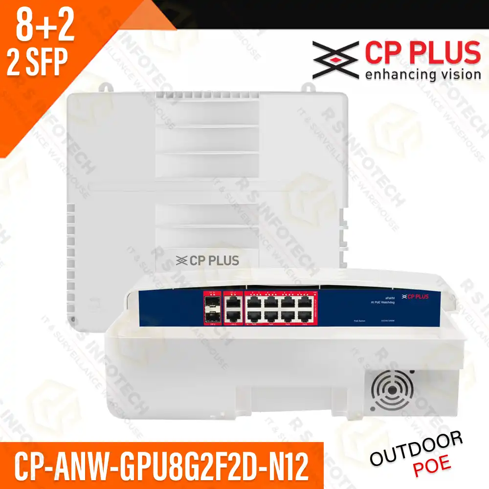 CP PLUS GPU8G2F2D-N12 POE SWITCH 8GIGA+2GIGA+2SFP PORT