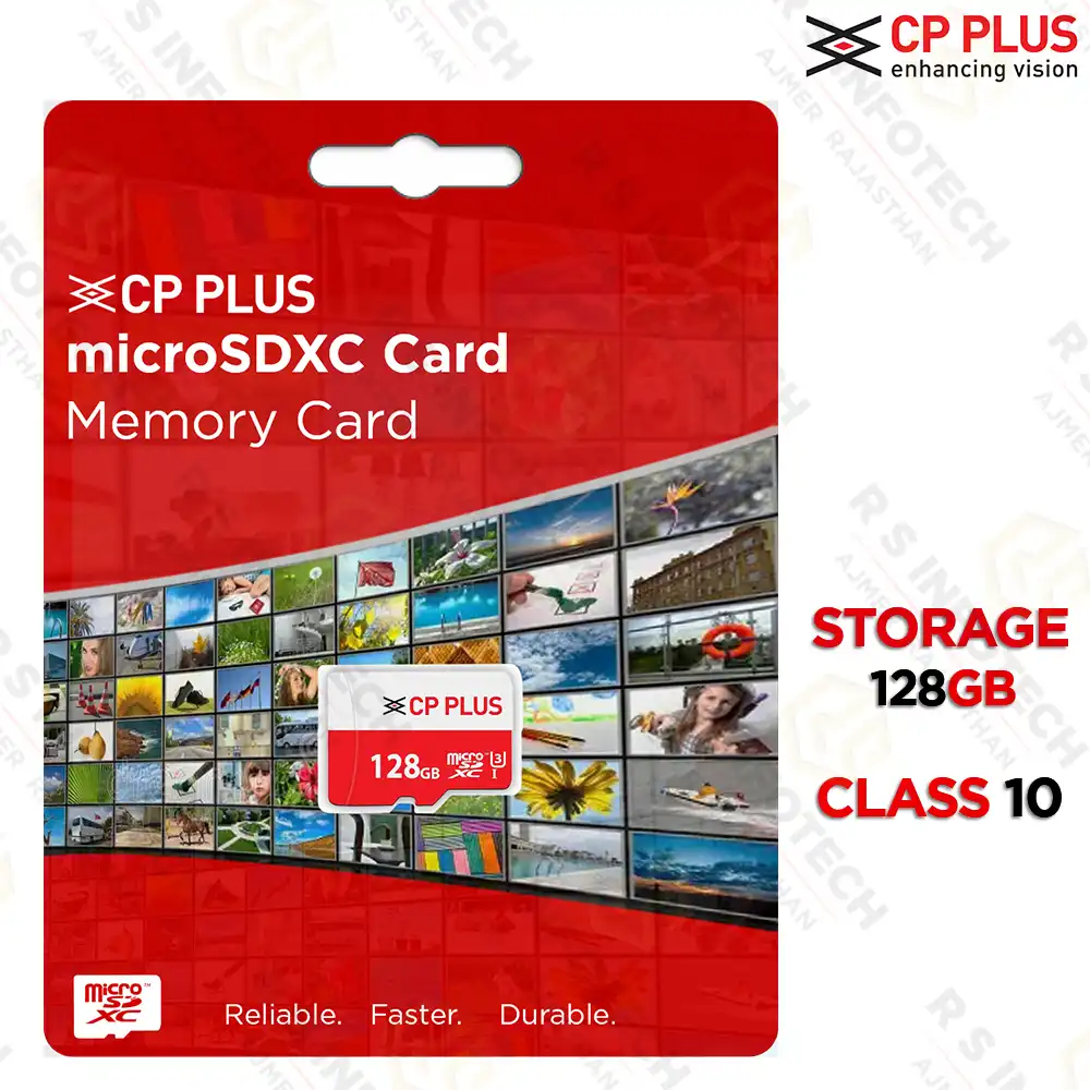 CP PLUS MICROSDXC CARD 128GB HIGH-SPEED CLASS 10 UHS-I (5 YEAR)