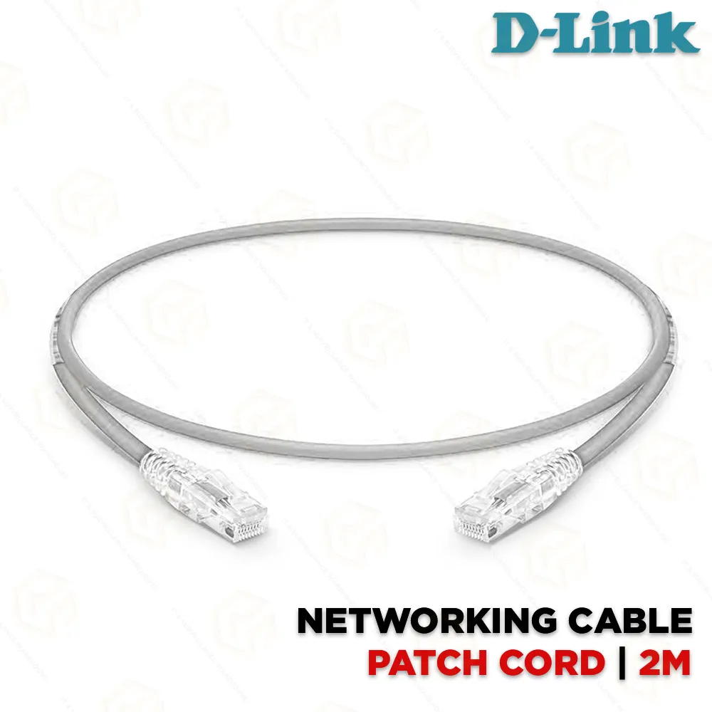 D‑LINK CAT6 UTP PATCH CORD 2MTR GREY (NCB‑C6UGRYR1‑2)