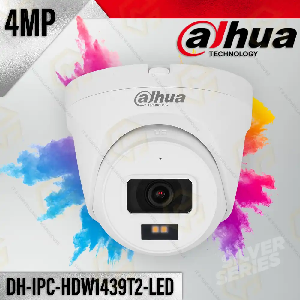 DAHUA DH-IPC-HDW1439T2-LED 4MP SILVER DOME IP CAMERA (COLOR NIGHT)