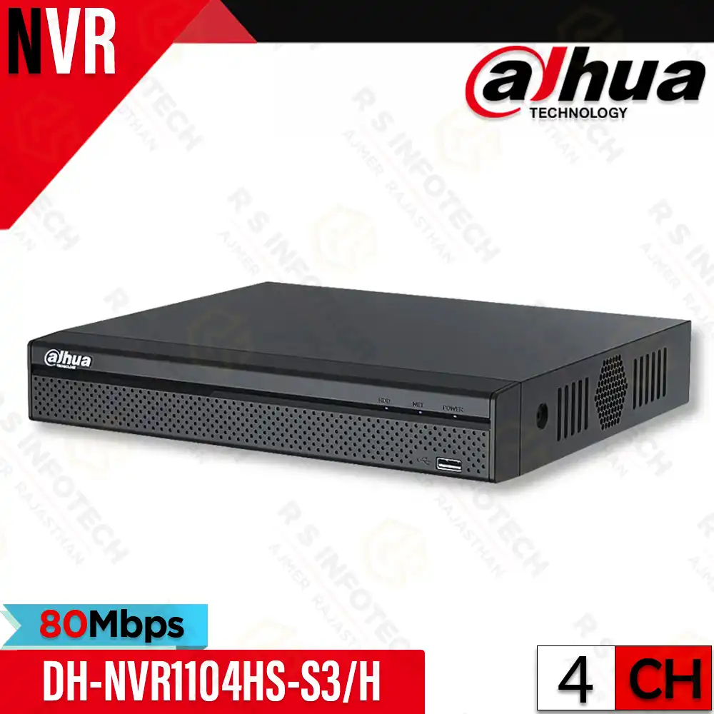 DAHUA DH-NVR1104HS-S3/H 80MBPS 4CH 4K NVR (2 YEAR)