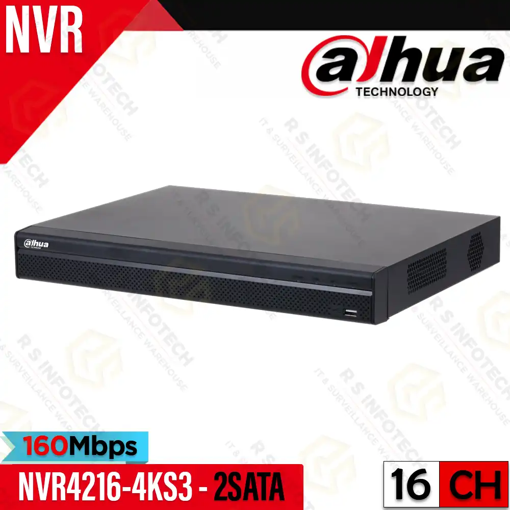 DAHUA DHI-NVR4216-4KS2/L 16CH NVR | 160MBPS | 2SATA