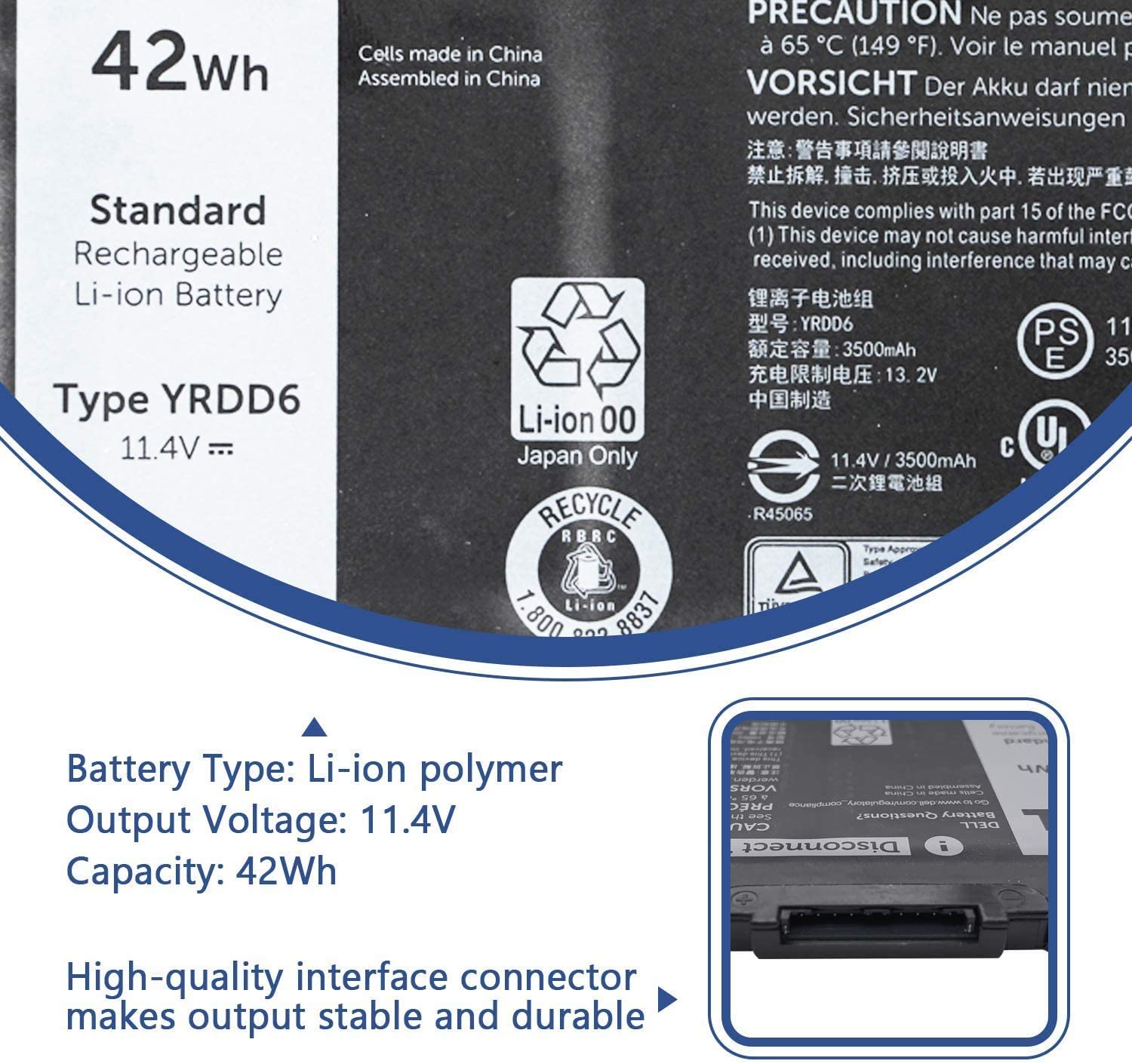 DELL BATTERY 5490 | 5590 | 1VX1H | YRDD6