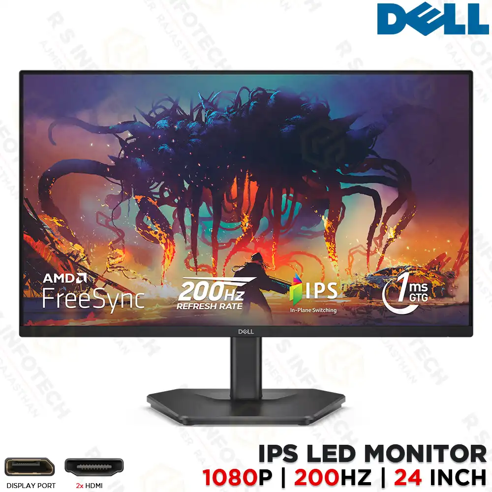 DELL SE2425HG 24 INCH FHD 200HZ IPS GAMING MONITOR | DISPLAY | 1MS FREESYNC HDR10