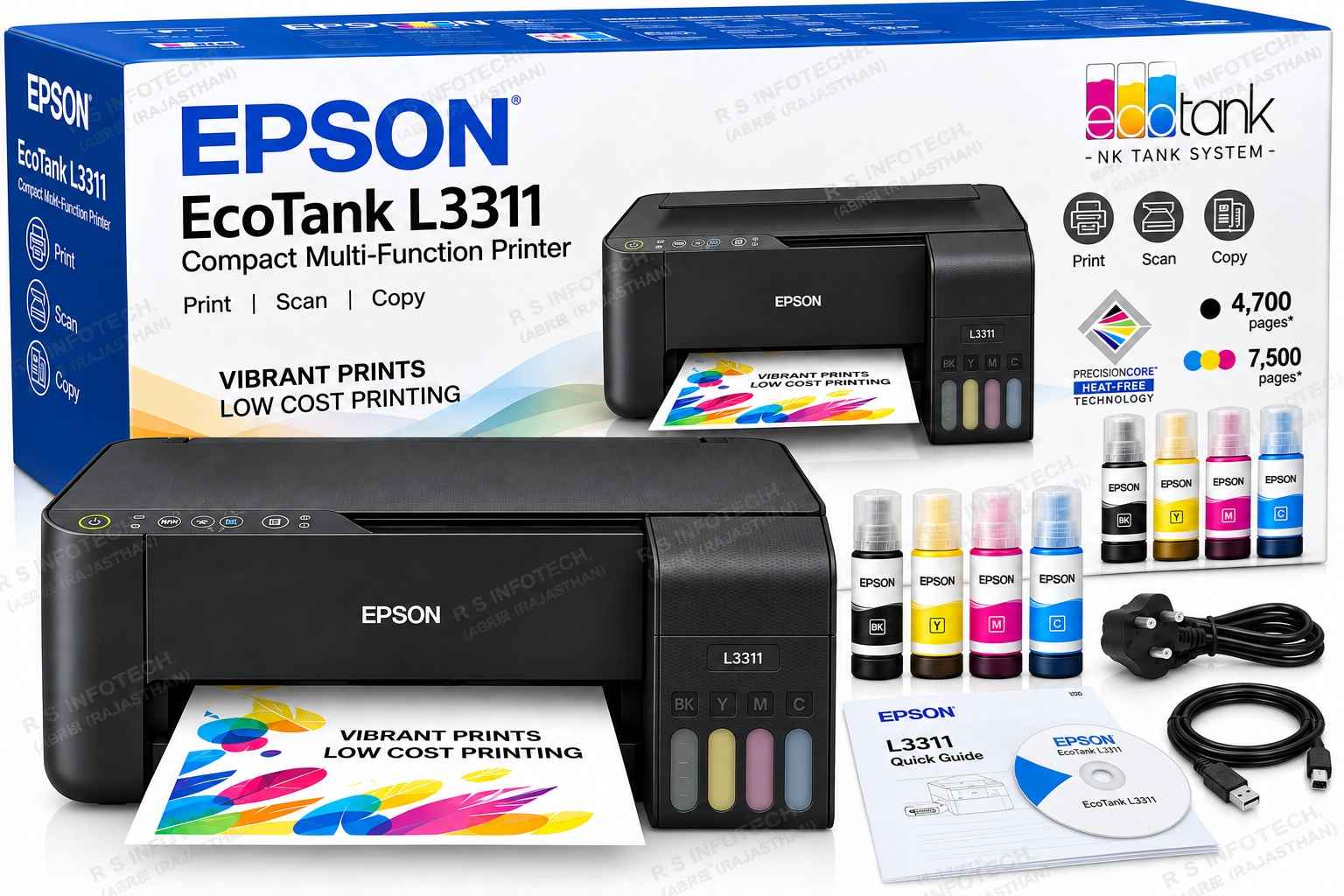 EPSON ECOTANK L3311 MULTIFUNCTION INK TANK PRINTER (1YEAR)