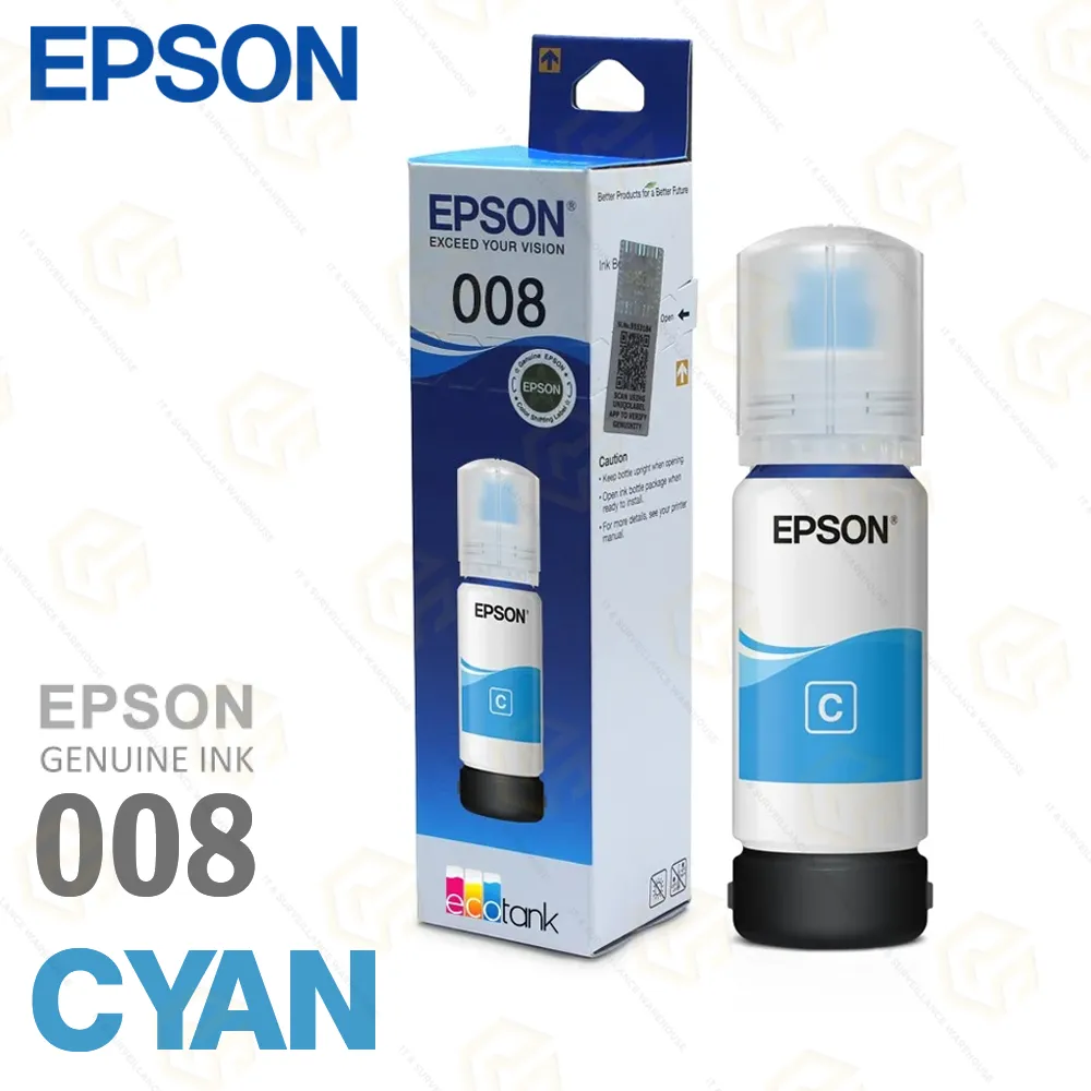 EPSON INK BOTTLE 008 CYAN L6460,L6490, L6570,L6580,L15150, L15160,L15180 (70ML)