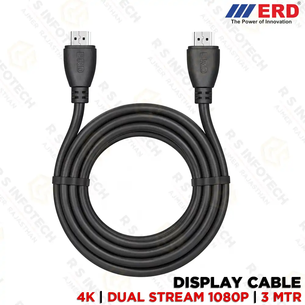 ERD HD-103B 3M HDMI CABLE | 4K/2K GOLD PLATED | BLACK