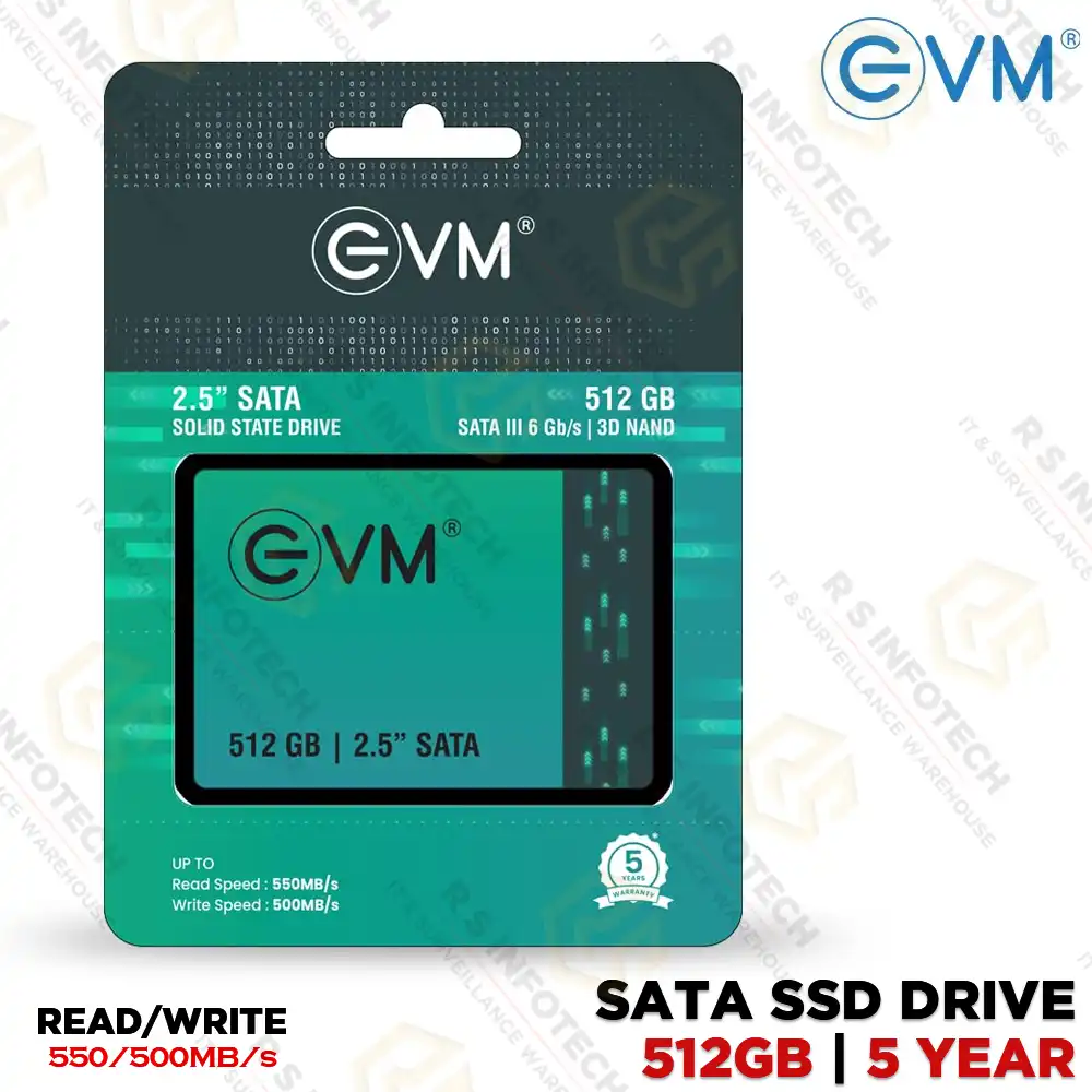 EVM 512GB SATA3 2.5" SSD SPEED 550MB/s (5YEAR)