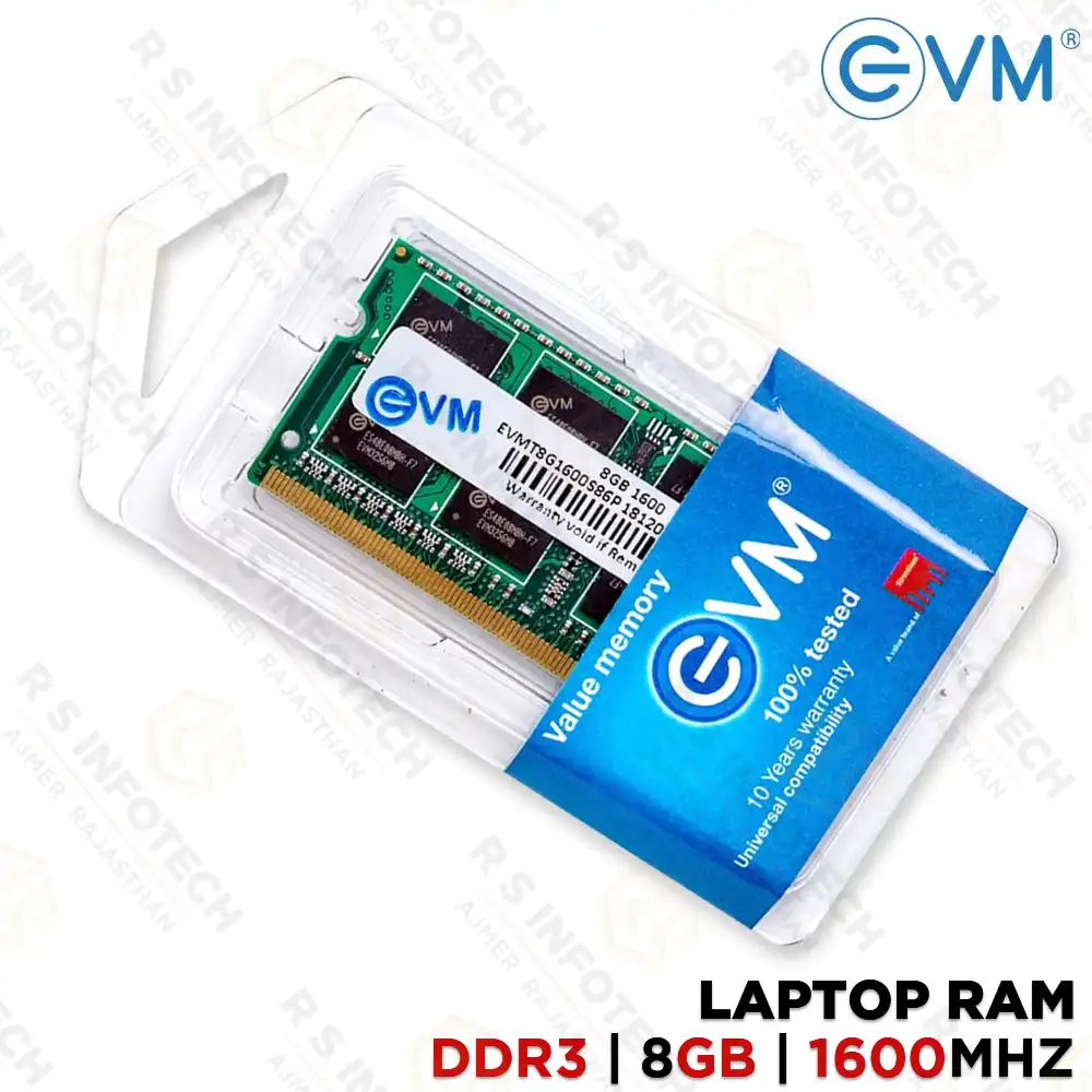 EVM 8GB DDR3 1600MHZ SO-DIMM LAPTOP RAM (EVMT8G1600S86P)