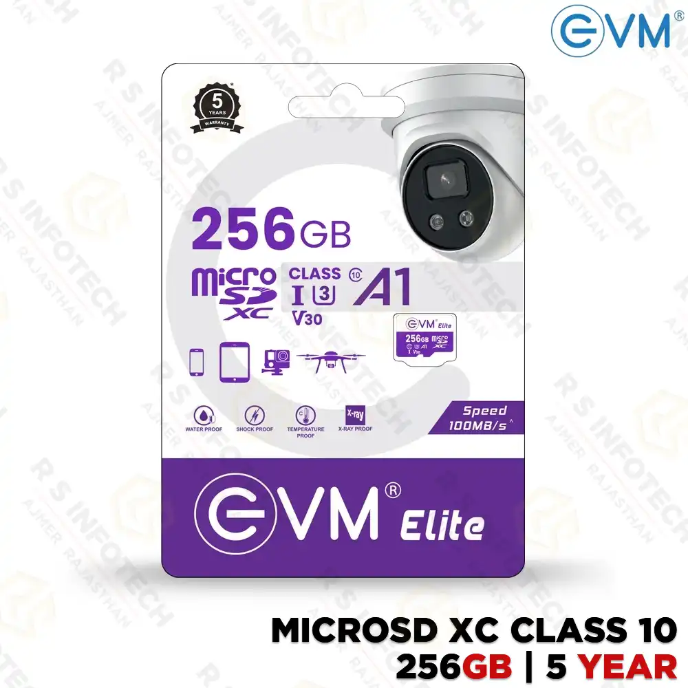 EVM ELITE 256GB MICRO SDXC CARD A1 U3 V30 MEMORY CARD | CLASS 10 (5 YEAR)