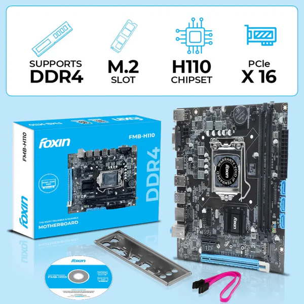 FOXIN H110-DDR4 MOTHERBOARD WITH NVME SLOT 6TH/ 7TH GEN | LGA1151 SOCKET