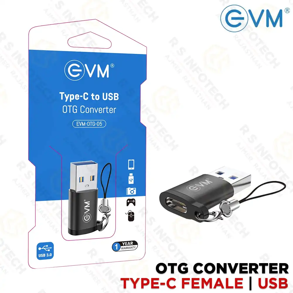EVM OTG-05 TYPE-C TO USB 3.0 CONVERTER | OTG ADAPTER | CHARGE & SYNC | PLUG & PLAY