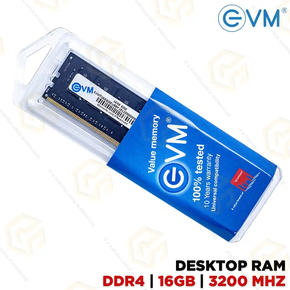 EVM DDR4 16GB 3200MHZ DESKTOP RAM (10 YEAR)