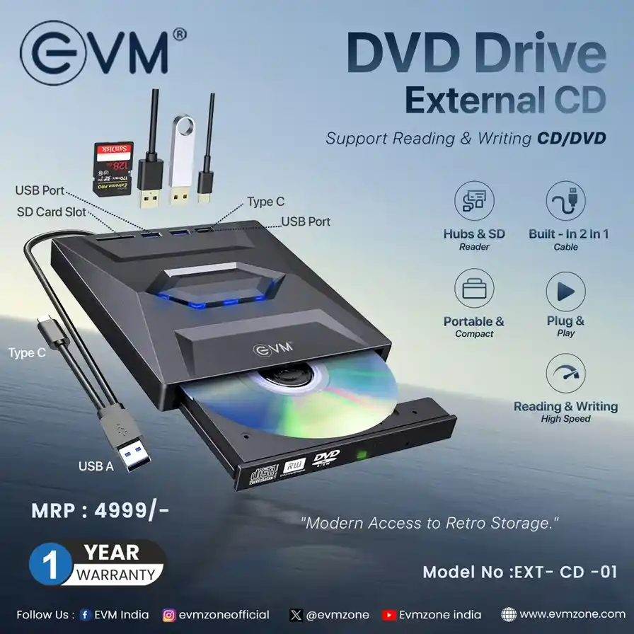 EVM USB DVD WRITER WITH HUB+CARD READER