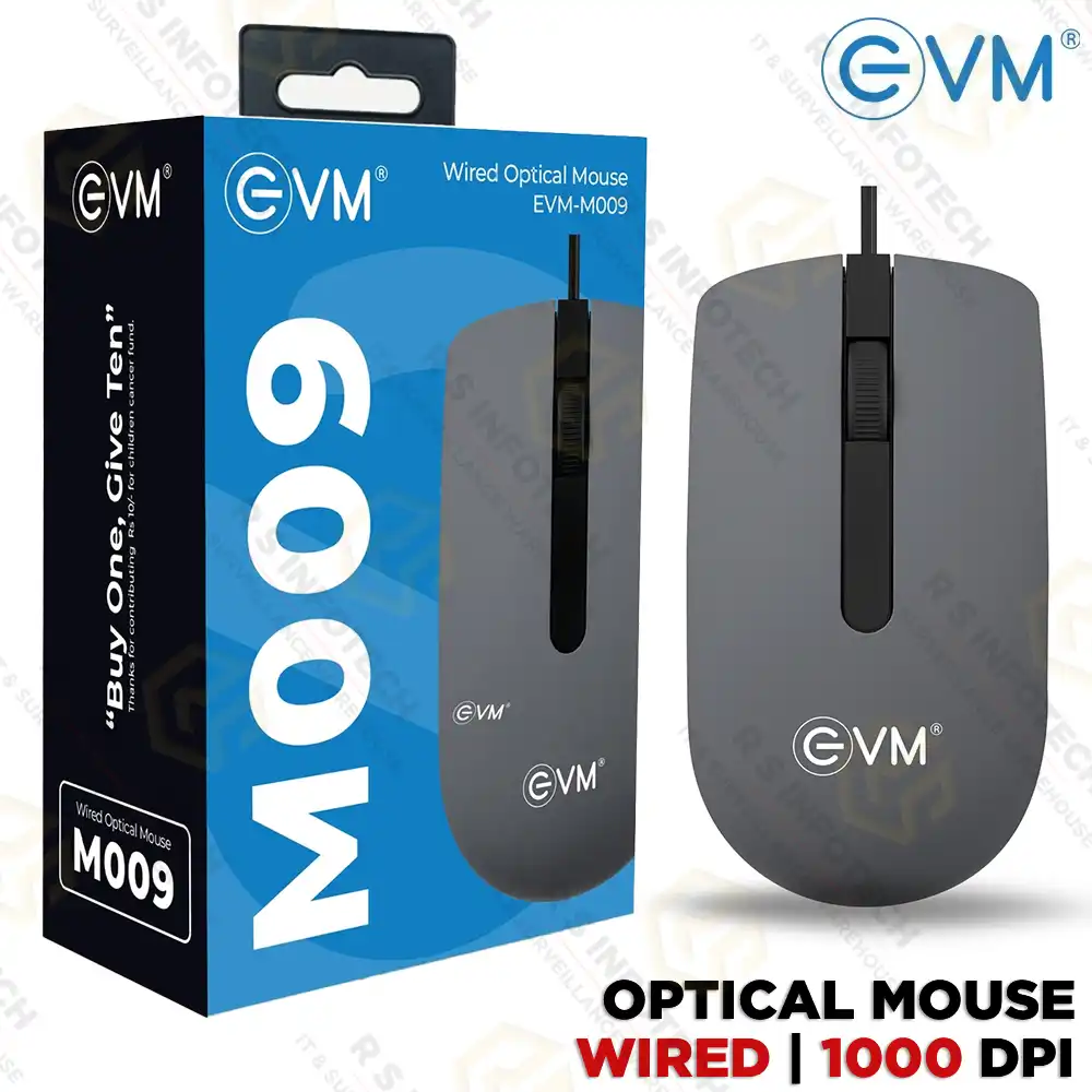 EVM WIRED OPTICAL MOUSE EVM-M009 GRAY (1YEAR)
