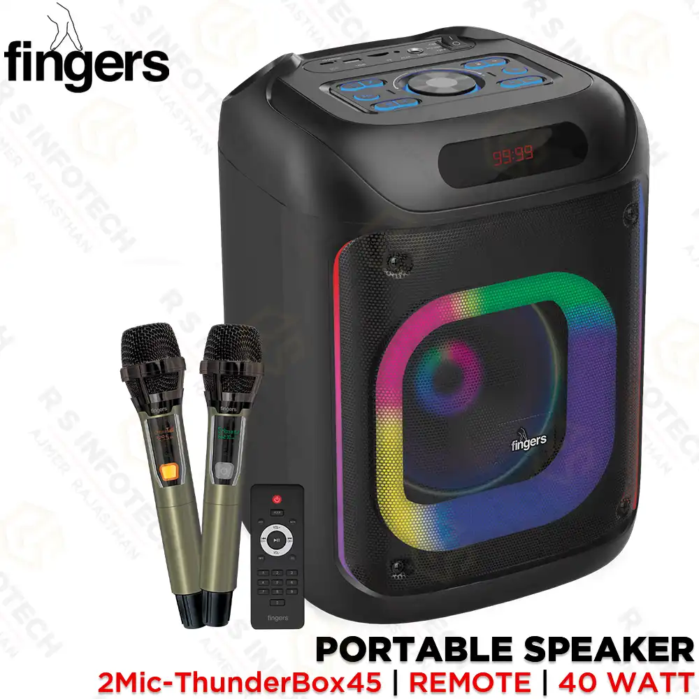 FINGERS 2MIC-THUNDERBOX45 BLUETOOTH WITH MIC PARTY SPEAKER