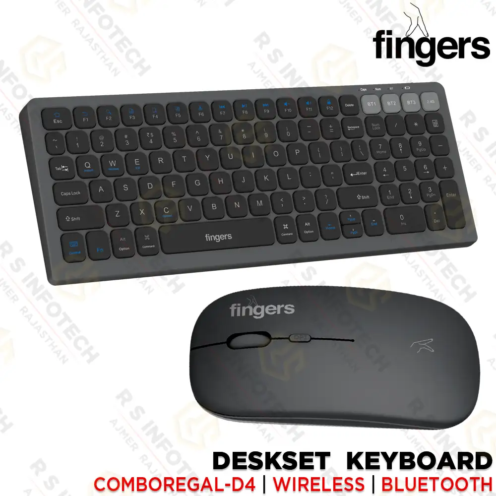 FINGERS REGAL-D4 WIRELESS DESKJET KEYBOARD COMBO | GREY