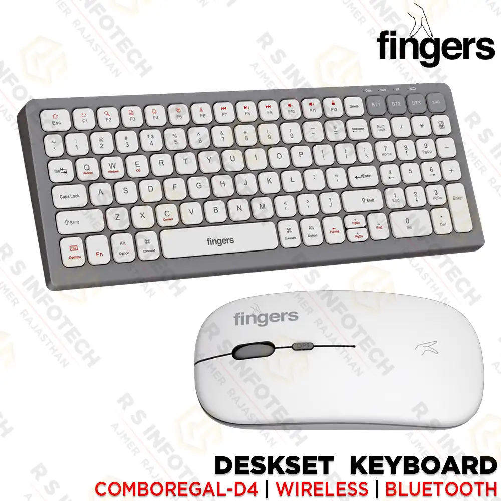 FINGERS REGAL-D4 WIRELESS DESKJET KEYBOARD COMBO | WHITE