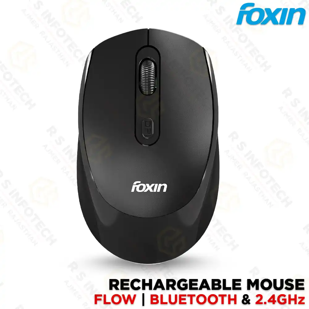 FOXIN FLOW WIRELESS MOUSE | BLUETOOTH + 2.4GHZ | RECHARGEABLE | 1600 DPI