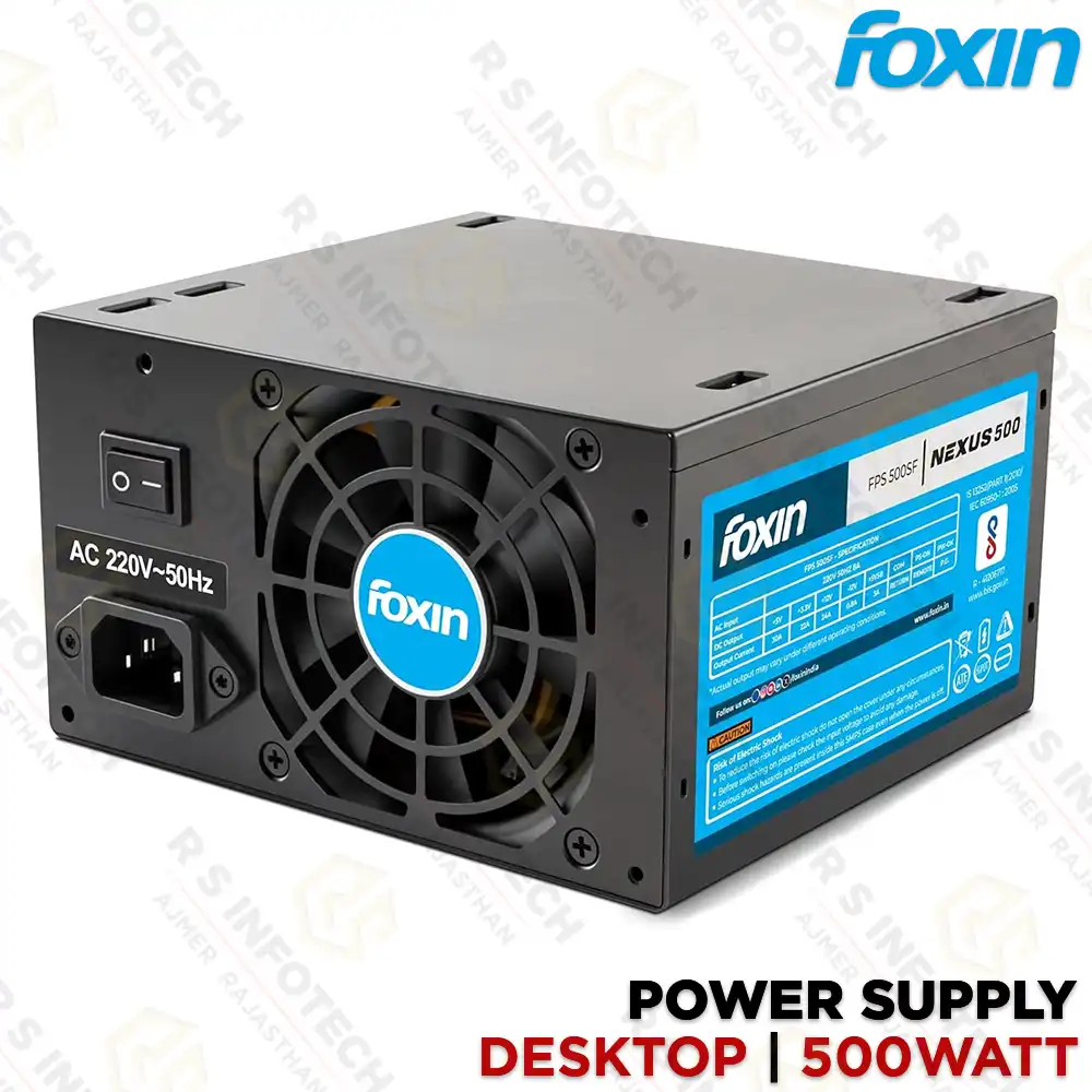 FOXIN NEXUS 500 500W ATX SMPS | POWER SUPPLY | 20+4 PIN | DESKTOP PSU