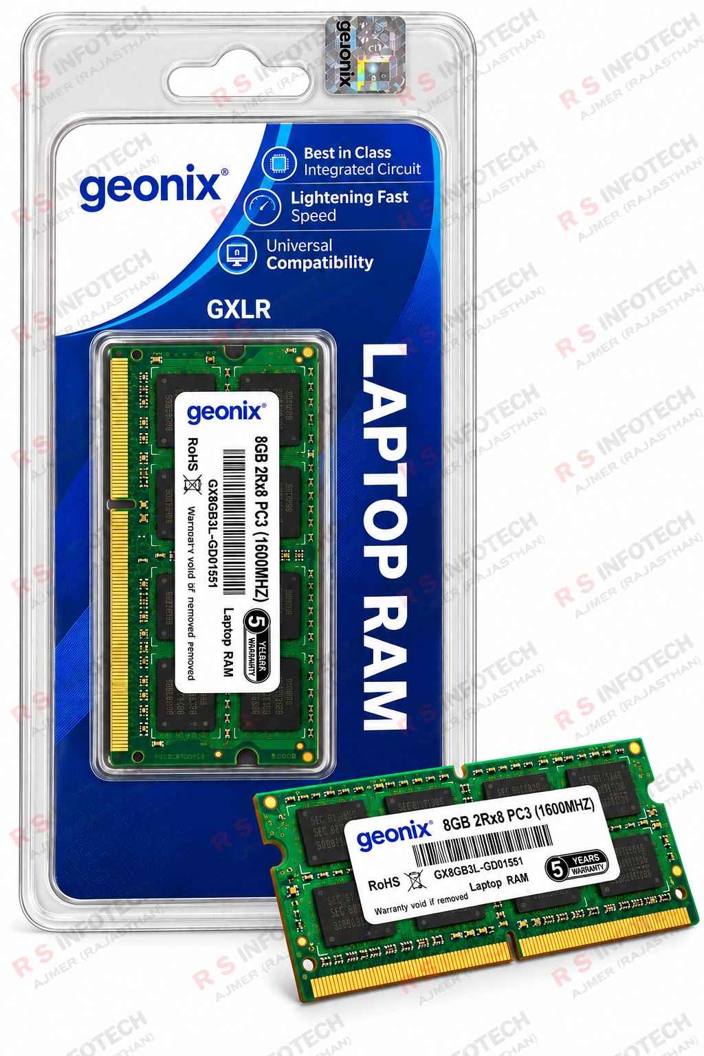 GEONIX 8GB DDR3 1600MHZ LAPTOP RAM (3YEAR)