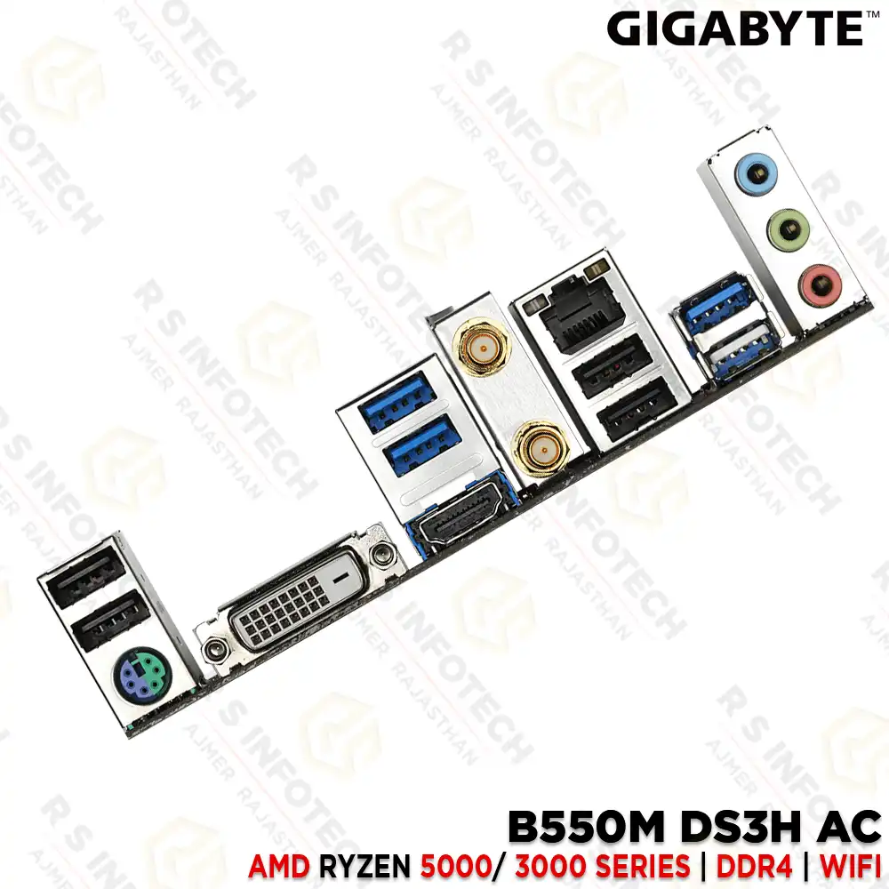 GIGABYTE B550M DS3H AC AMD RYZEN 5000 5000 G-SERIES 4000 G-SERIES 3000 SERIES DDR4 MOTHERBOARD