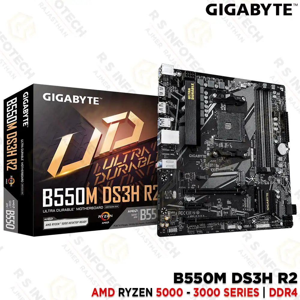 GIGABYTE B550M DS3H R2 AM4 RYZEN 3000 / 4000 / 5000 SERIES DDR4 MOTHERBOARD