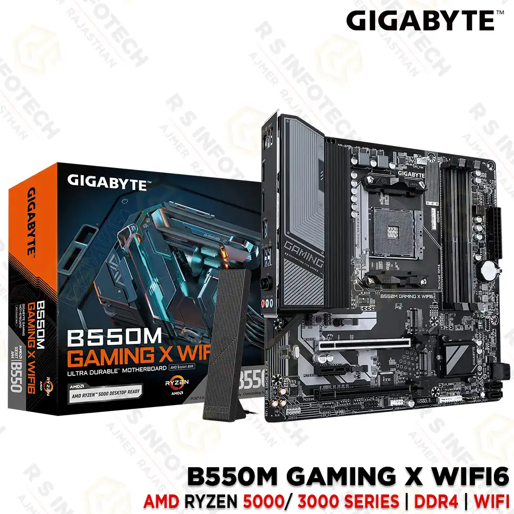 GIGABYTE B550M GAMING X WIFI6 AMD DDR4 RYZEN 3000/4000/5000 SERIES MOTHERBOARD