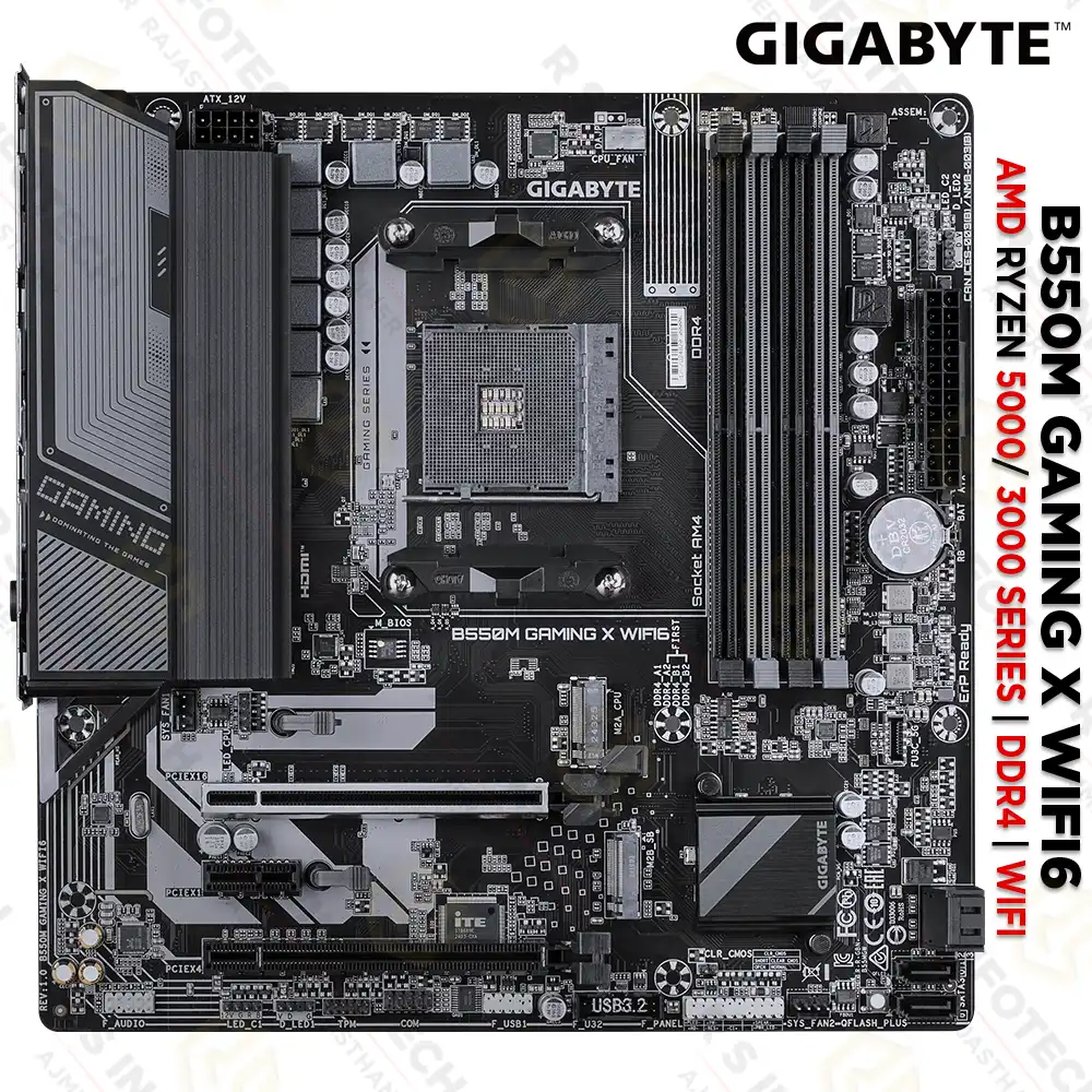 GIGABYTE B550M GAMING X WIFI6 AMD DDR4 RYZEN 3000/4000/5000 SERIES MOTHERBOARD
