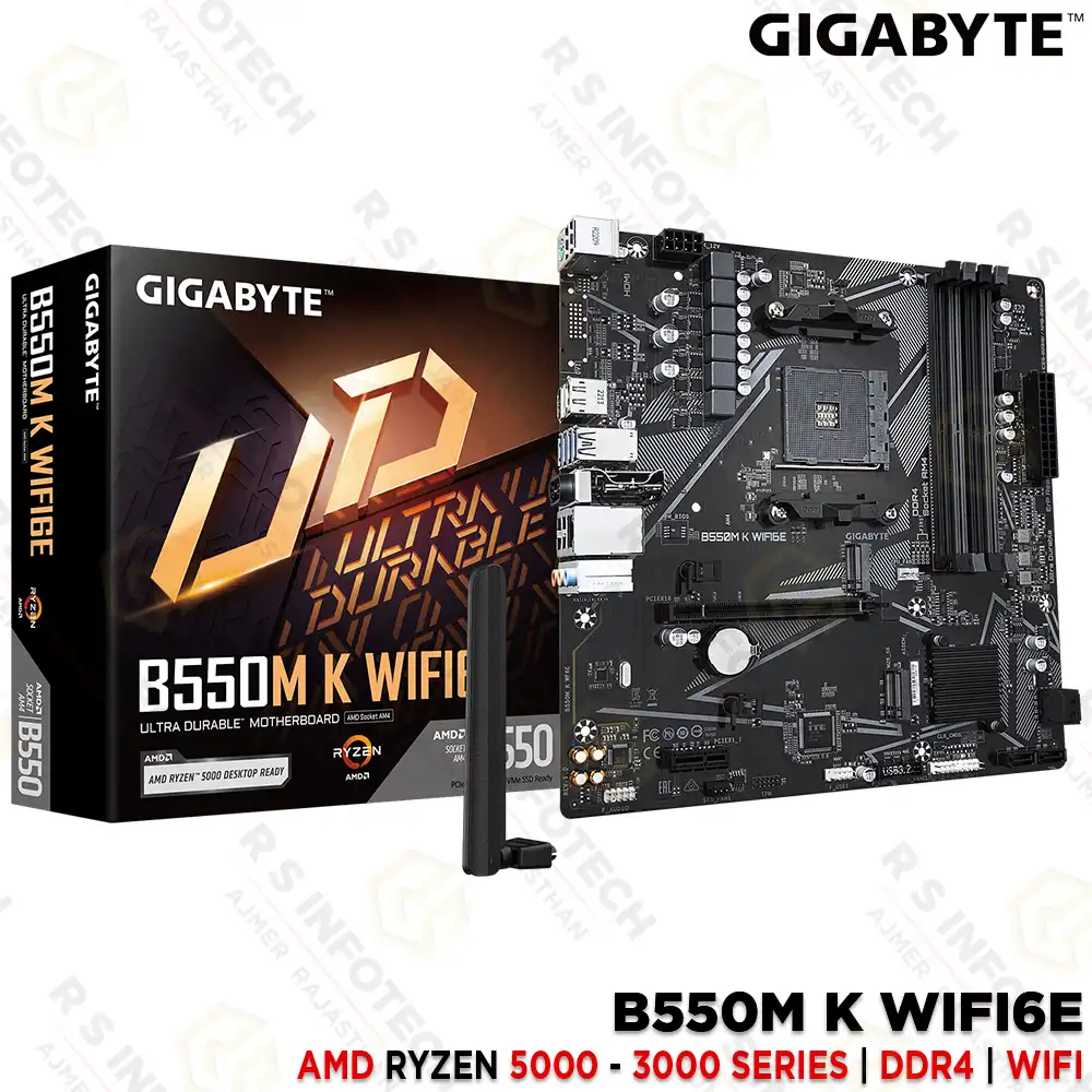 GIGABYTE B550M K WIFI6E DDR4 AMD RYZEN 3000 4000 5000 | G-SERIES MOTHERBOARD
