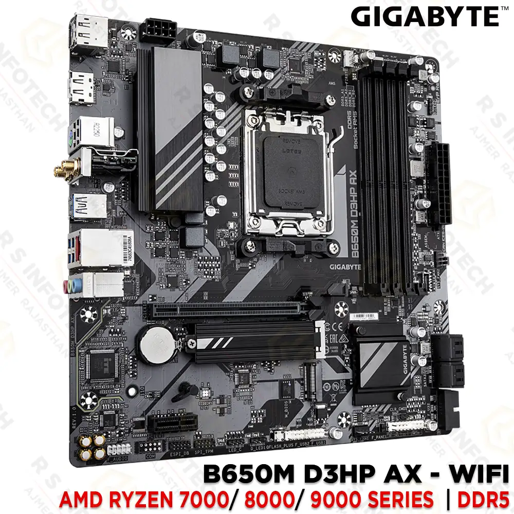 GIGABYTE B650M D3HP AX DDR5 AMD MOTHERBOARD WITH WI-FI 6E & BLUETOOTH