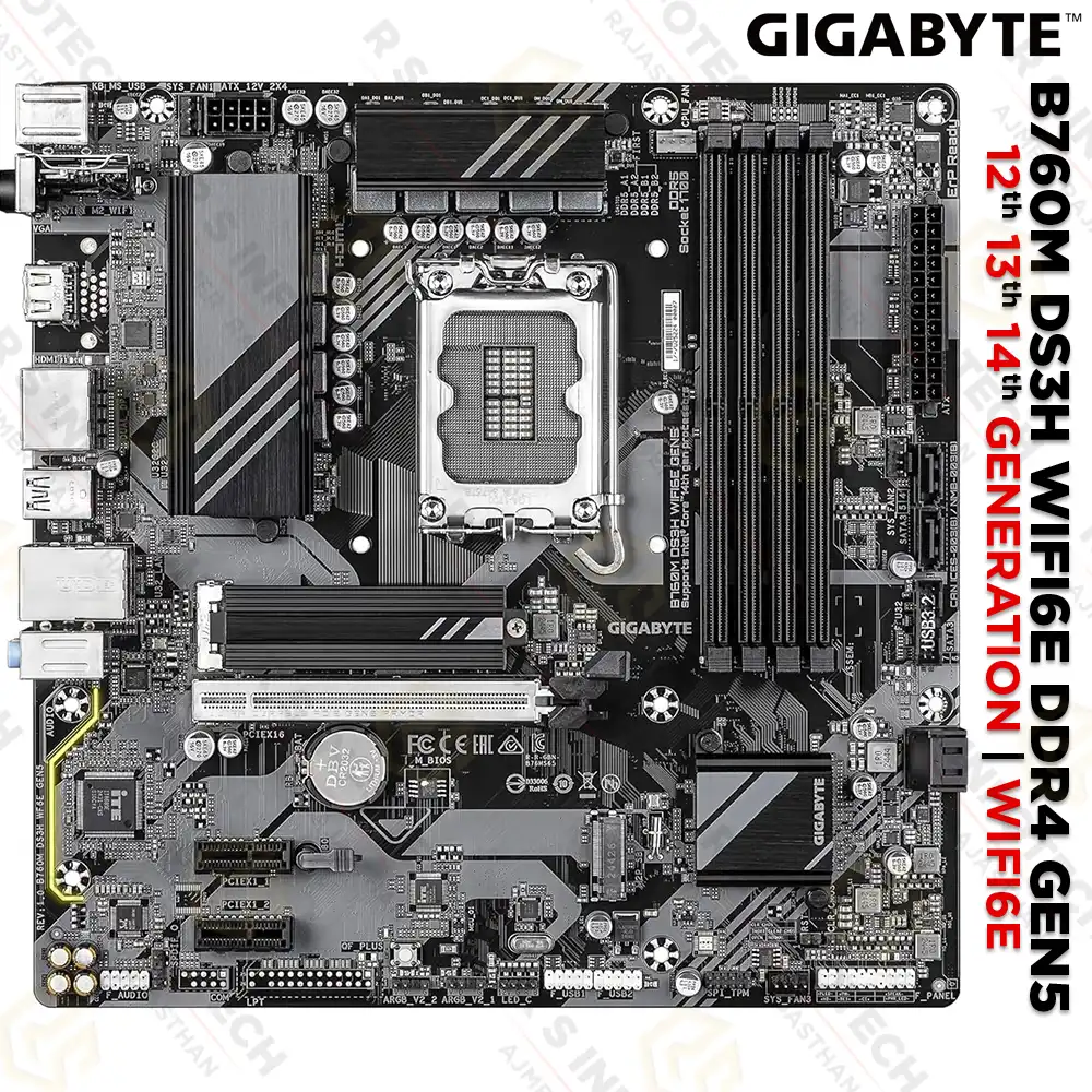 GIGABYTE B760M DS3H WIFI6E DDR4 GEN5 LGA1700 DDR4 12TH 13TH 14TH GEN MOTHERBOARD