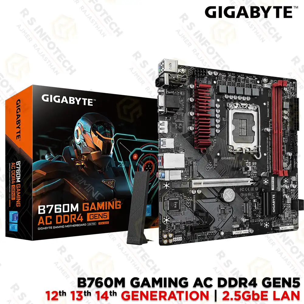 GIGABYTE B760M GAMING AC DDR4 GEN5 LGA 1700 INTEL 12TH 13TH 14TH GEN MOTHERBOARD
