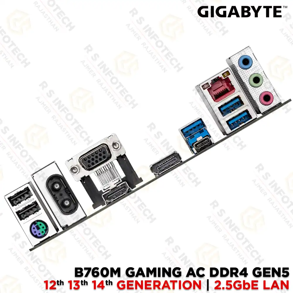 GIGABYTE B760M GAMING AC DDR4 GEN5 LGA 1700 INTEL 12TH 13TH 14TH GEN MOTHERBOARD