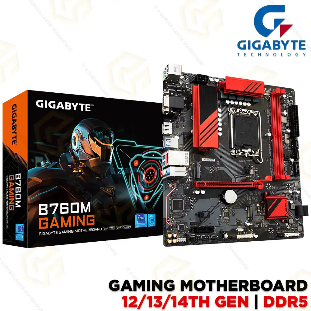 GIGABYTE B760M GAMING AC (WIFI+BLUETOOTH) DDR5 MOTHERBOARD (3YEAR)