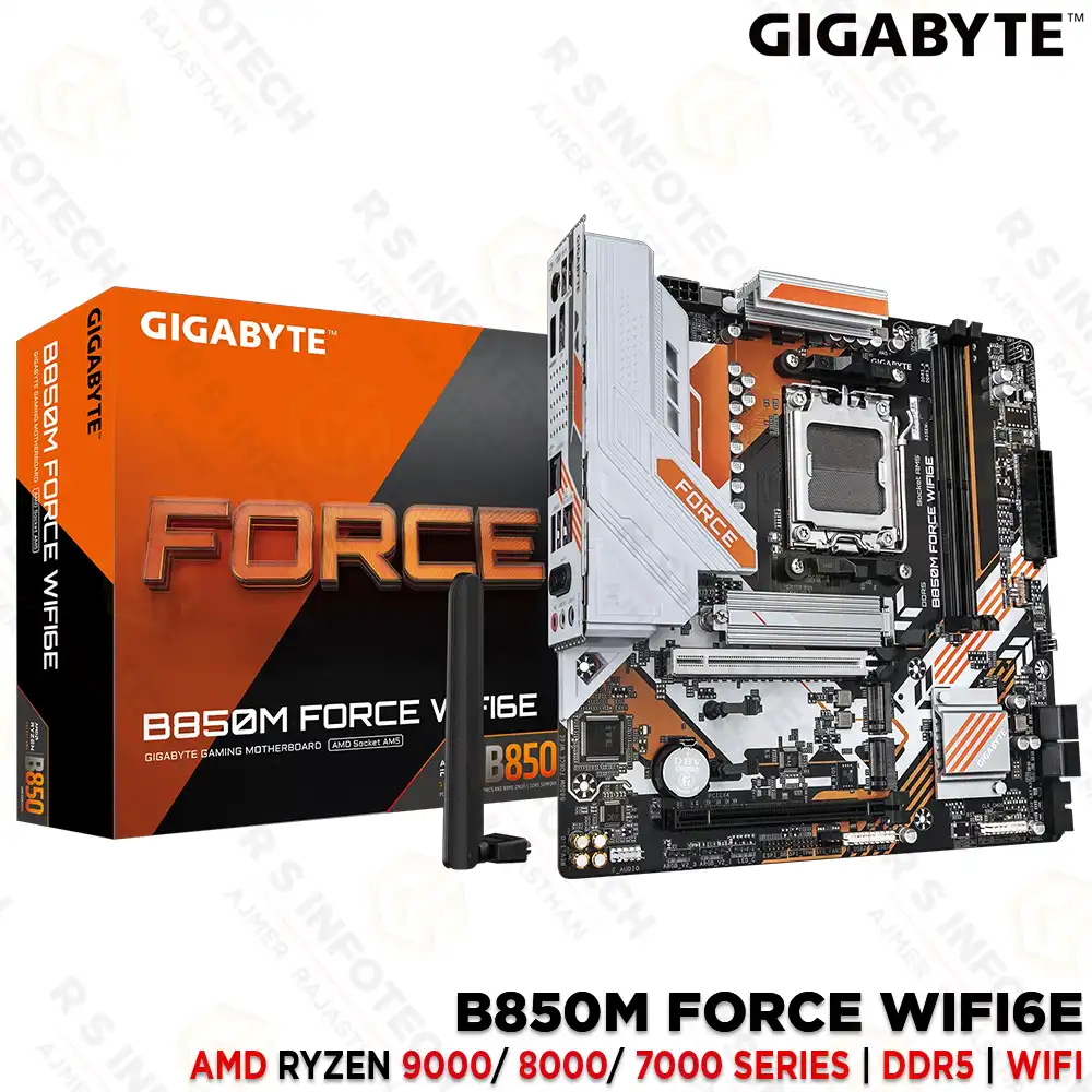 GIGABYTE B850M FORCE WIFI6E AMD RYZEN 9000 8000 7000 SERIES AM5 SOCKET DDR5 MOTHERBOARD