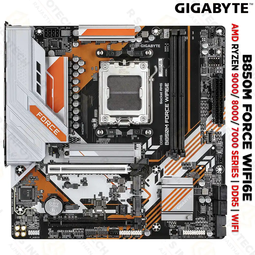 GIGABYTE B850M FORCE WIFI6E AMD RYZEN 9000 8000 7000 SERIES AM5 SOCKET DDR5 MOTHERBOARD