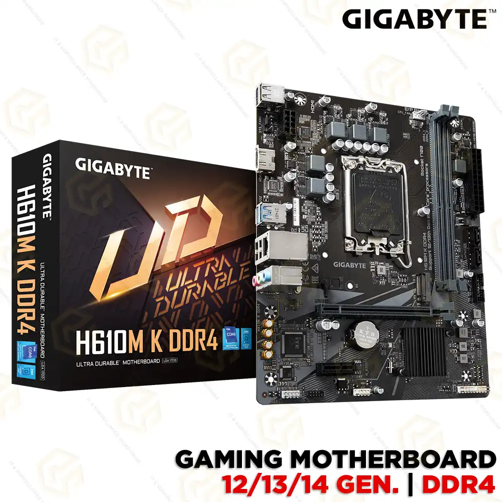 GIGABYTE H610-K DDR4 MOTHERBOARD 12TH/ 13TH/ 14TH GEN | LGA1700 SOCKET