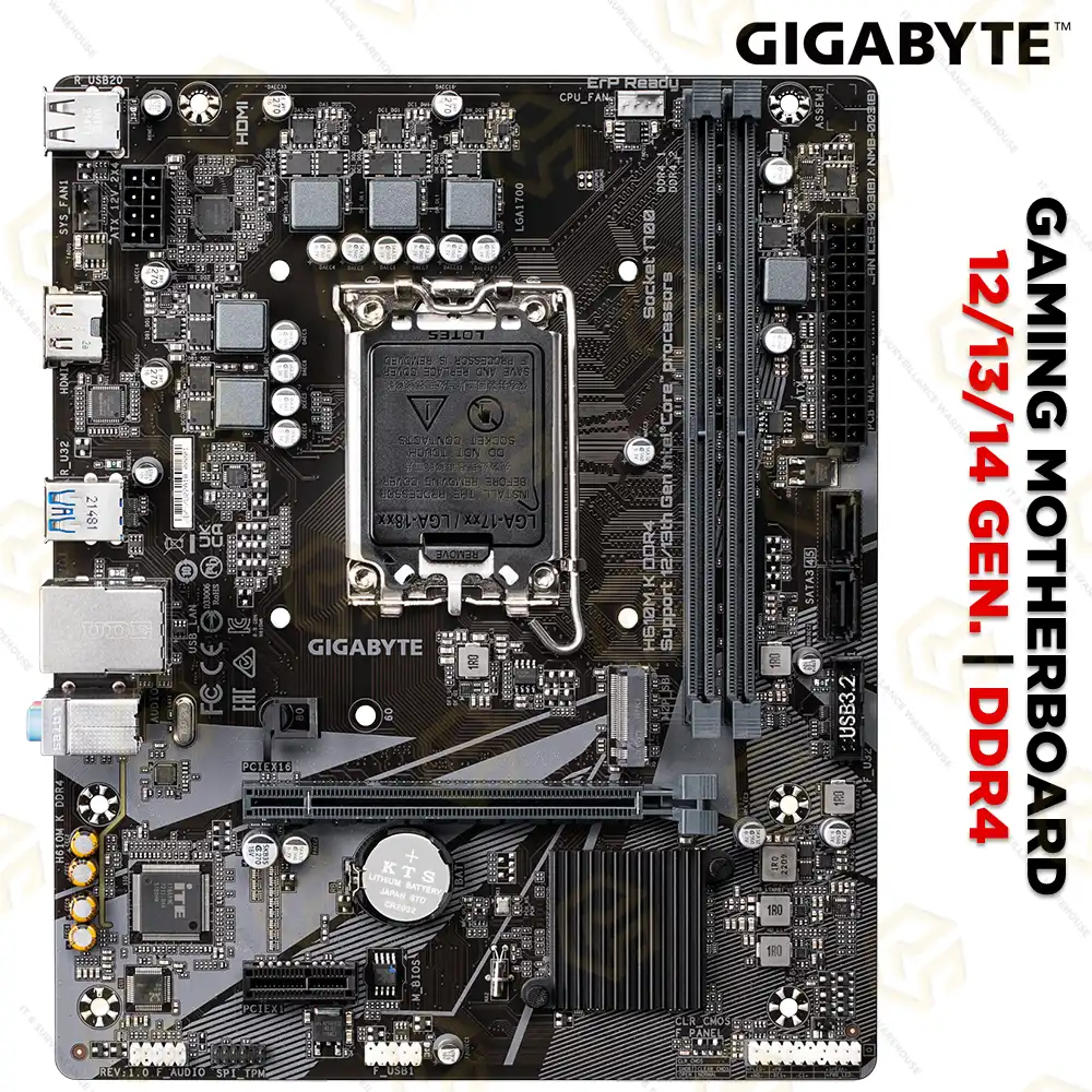 GIGABYTE H610-K DDR4 MOTHERBOARD 12TH/ 13TH/ 14TH GEN | LGA1700 SOCKET