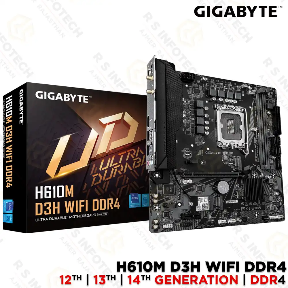GIGABYTE H610M D3H WIFI DDR4 LGA1700 MOTHERBOARD | DDR4 WI-FI AC (3 YEAR)
