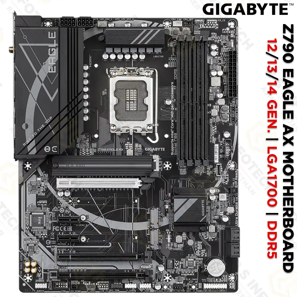 GIGABYTE Z790 EAGLE AX DDR5 MOTHERBOARD FOR 12TH/13TH/14TH GEN INTEL | LGA1700 | PCIE 5.0 | WIFI 6E | 2.5G LAN (3 YEAR)