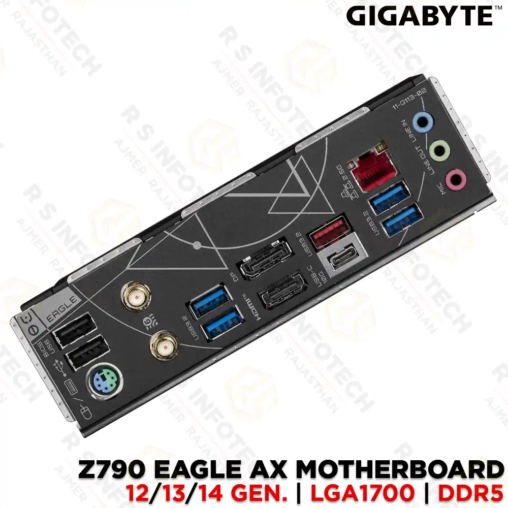GIGABYTE Z790 EAGLE AX DDR5 MOTHERBOARD FOR 12TH/13TH/14TH GEN INTEL | LGA1700 | PCIE 5.0 | WIFI 6E | 2.5G LAN (3 YEAR)
