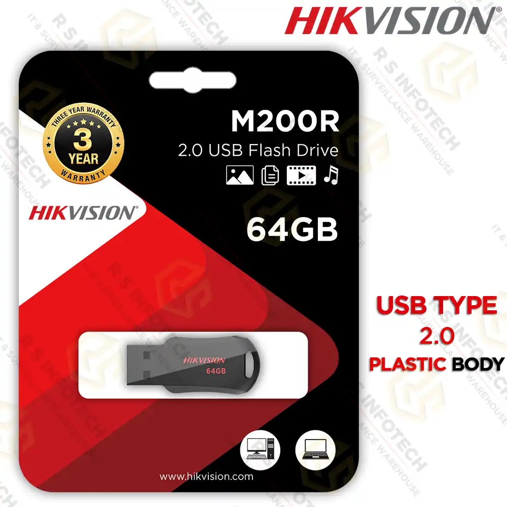 HIKVISION BLADE M200R 2.0 64GB PEN DRIVE (3YR)