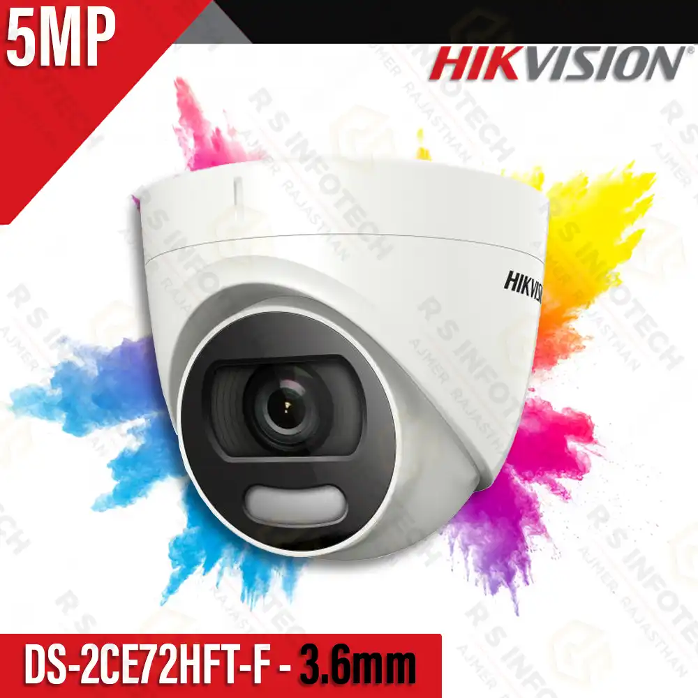 HIKVISION DS-2CE72HFT-F 5MP COLORVU FIXED TURRET CAMERA | COLOR+MIC | 4-IN-1 OUTPUT