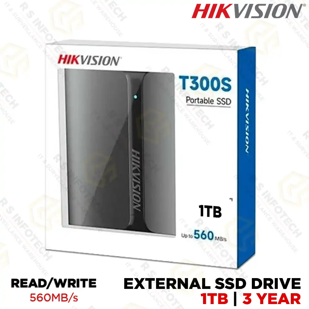 HIKVISION T300S 1TB EXTERNAL SSD USB 3.1+TYPE-C UPTO 560MB/s (3YEAR)