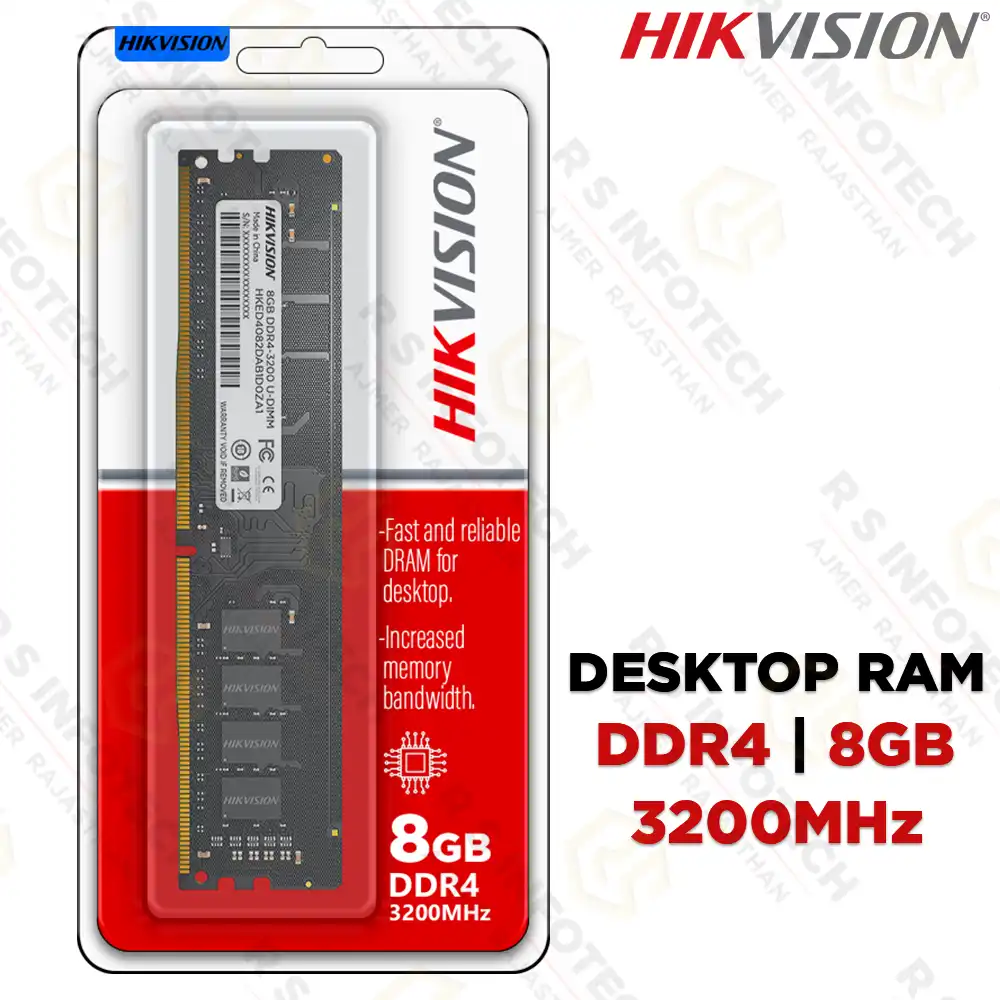 HIKVISION HKED4081CAB2F1ZB1 8GB DDR4 3200MHZ | DESKTOP RAM (3 YEAR)